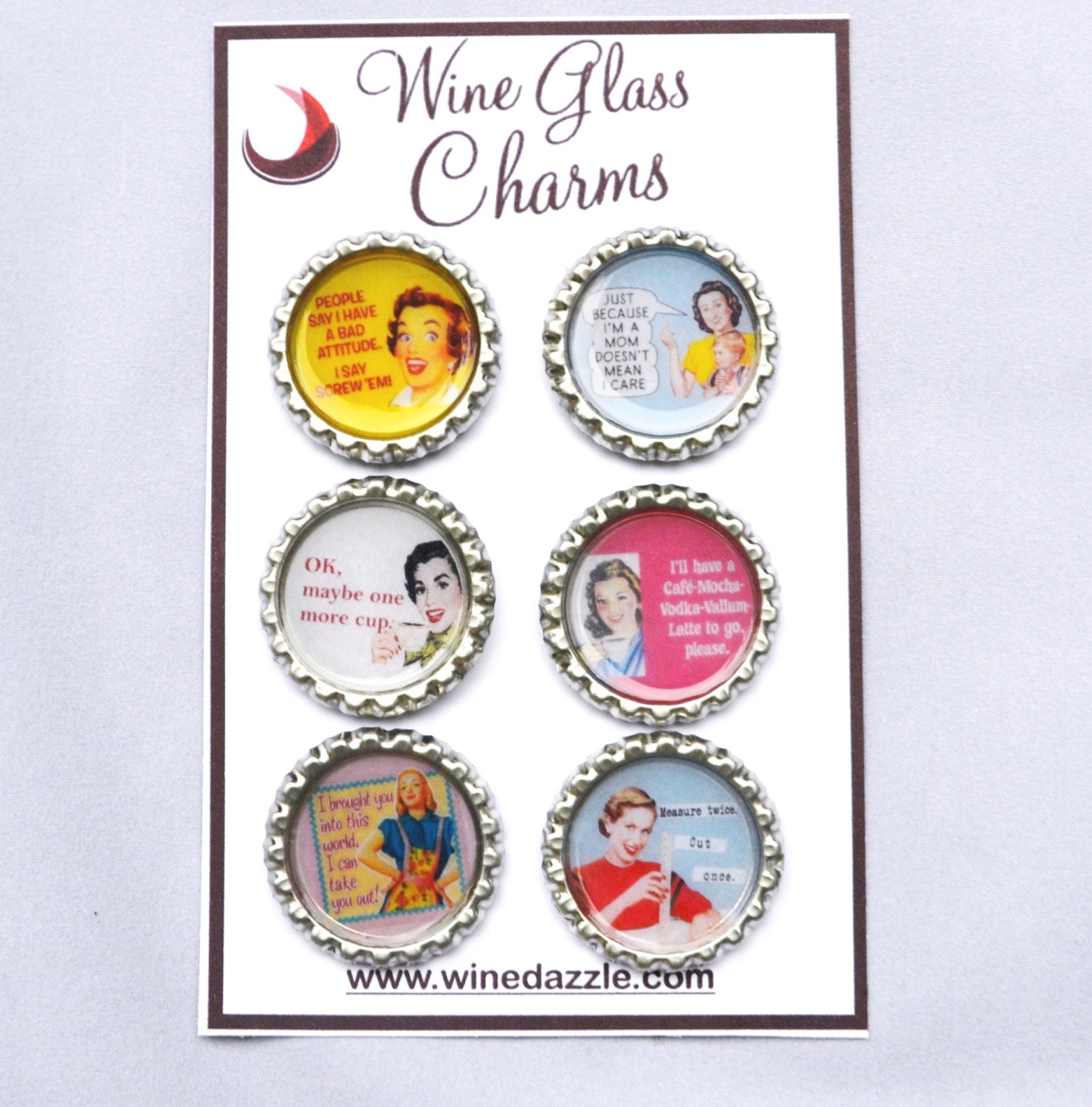 Funny Mommy Wine Charms