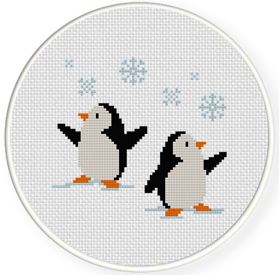 Items similar to Penguins in Snow PDF Cross Stitch Pattern - Instant