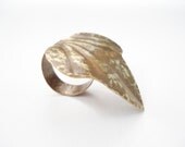 Unique Ring-Contemporary Handmade Ring-Antique faced-Gold Bronze Ring-Statement Adjustable Ring-Comfortable Two Fingers Ring-Wide Ring