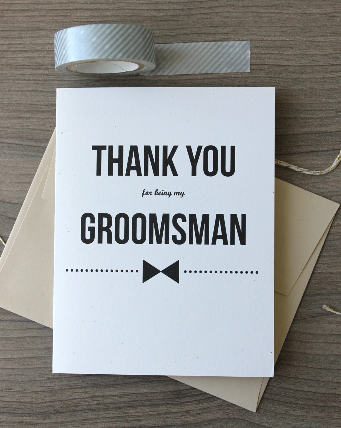 thank you groomsman card thank you for being my