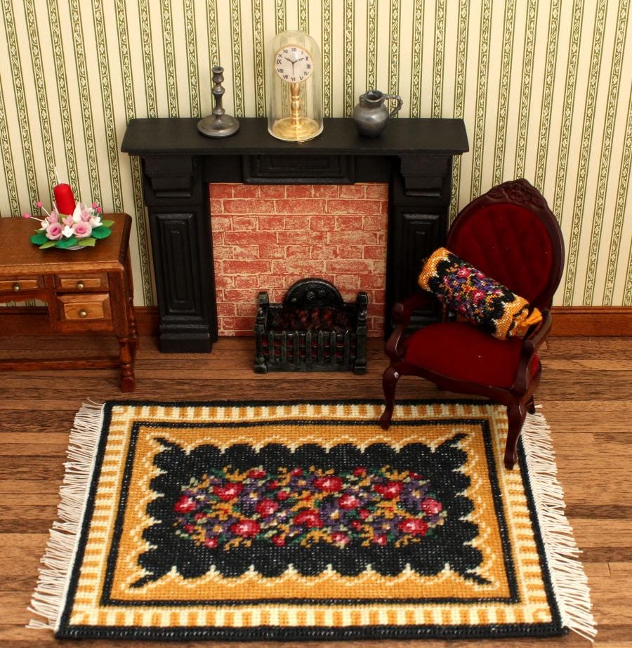 Dollhouse carpet KIT petit point rug half cross stitch