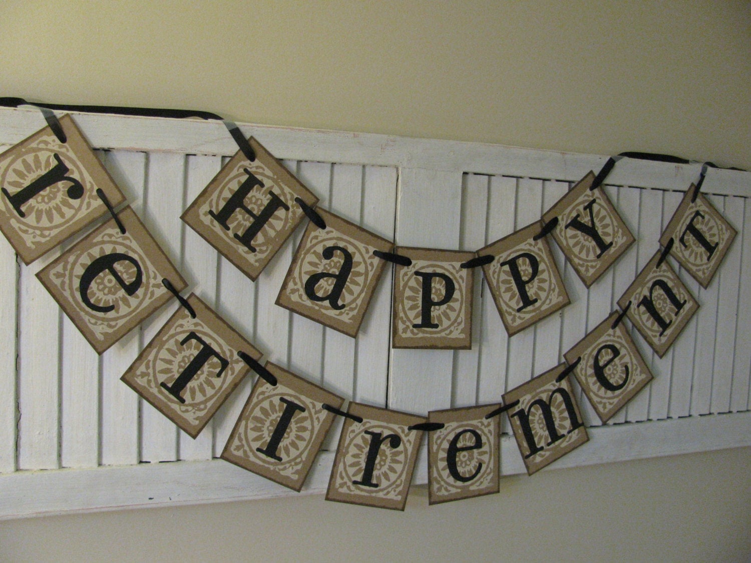 Happy Retirement Banner Garland Bunting Vintage by EncoreBanners
