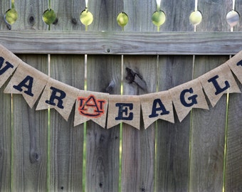 War Eagle Burlap Banner / Auburn Banner / Custom Burlap Banner