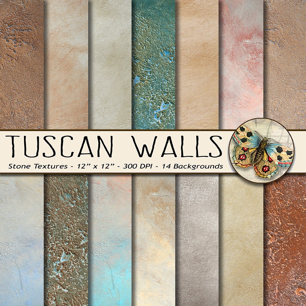Stone Digital Paper Tuscan Walls Photo Backgrounds 14 Rustic