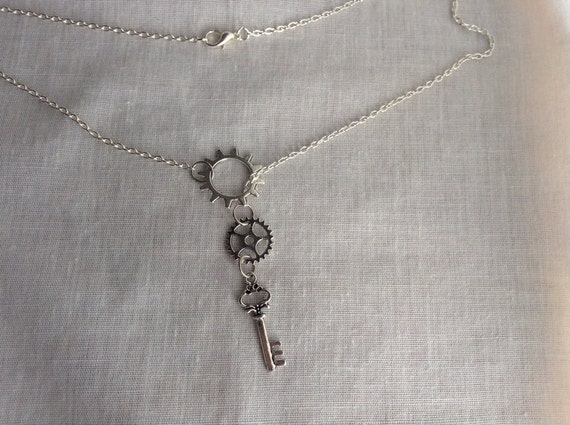 Antiqued Silver Gear Necklace by SheilasCharms steampunk buy now online