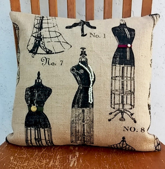 Items similar to Cottage Chic Parisian Style Pillow with Vintage