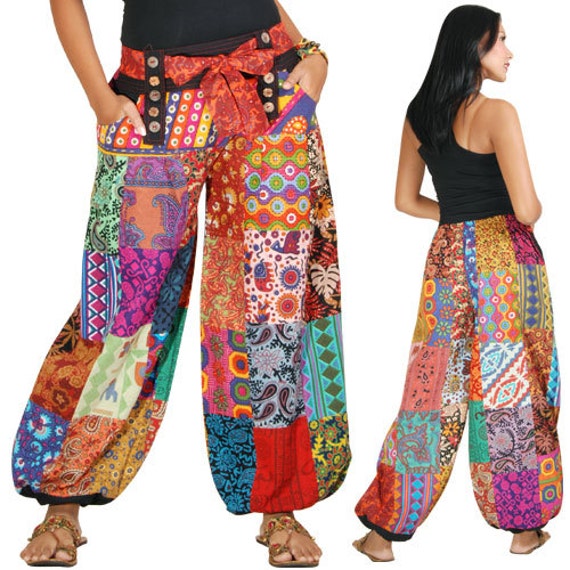 Hippie Patchwork Harem Aladdin Genie Pants by