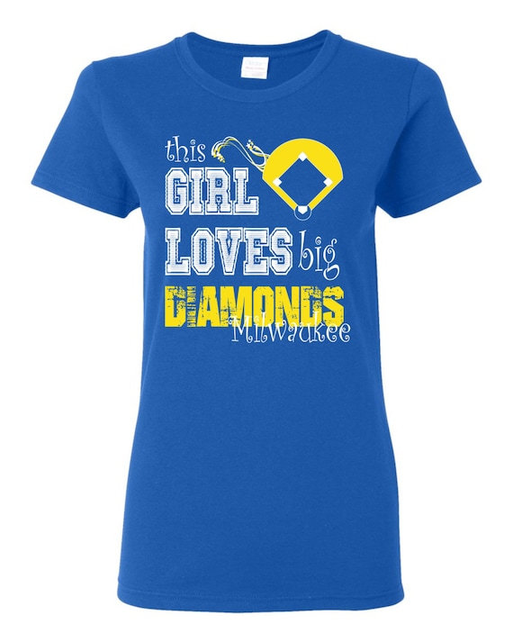 This Girl Loves big diamonds Milwaukee Brewers Inspired Ladies