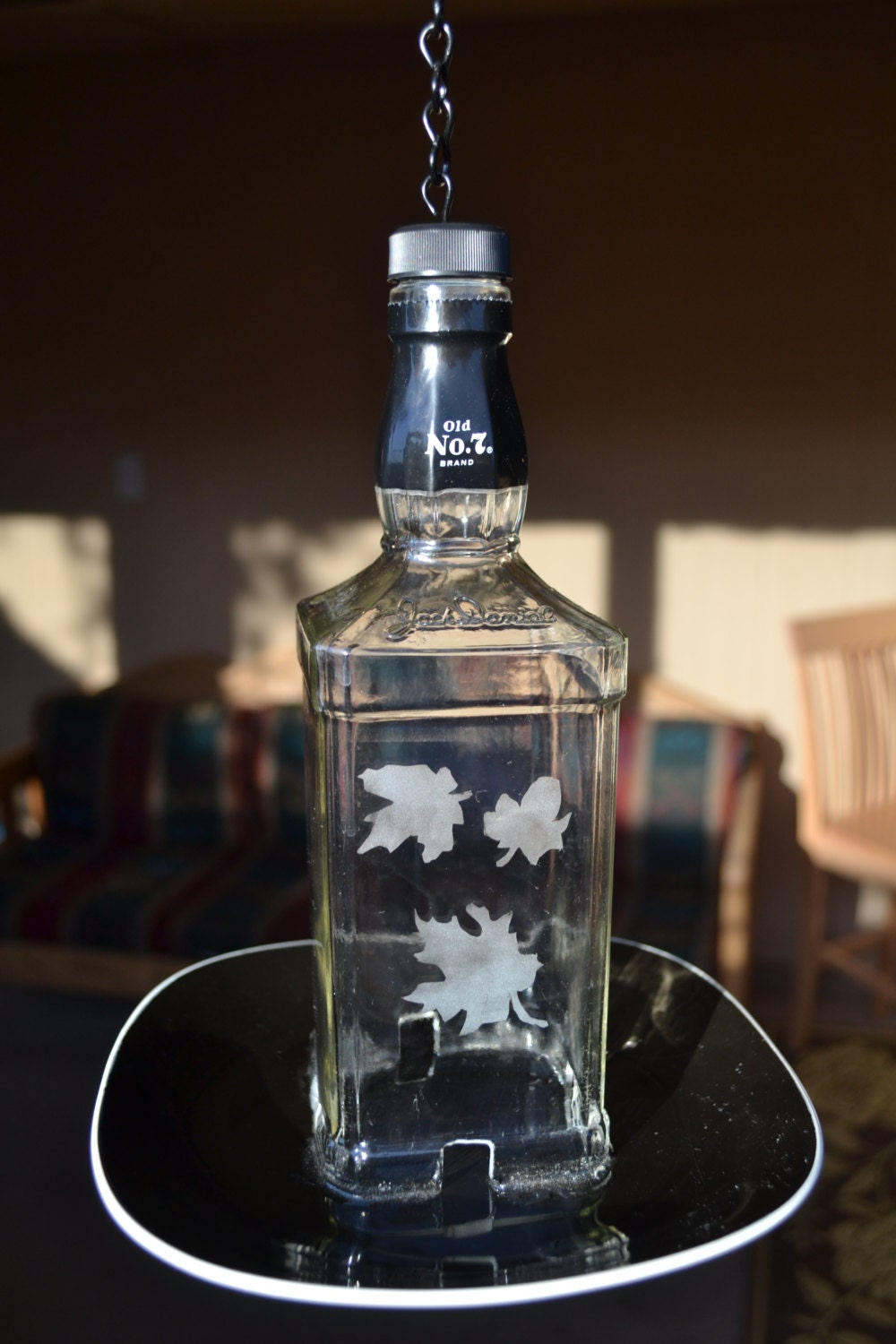 Liquor bottle bird feeder Etched by LarrysCreations on Etsy