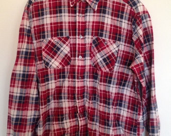 Plaid Flannel Shirt Vintage Size XL