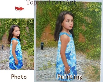 Custom portrait painting,hand painted original realistic oil painting family oil portrait,pet portrait,children portrait etc,One Person