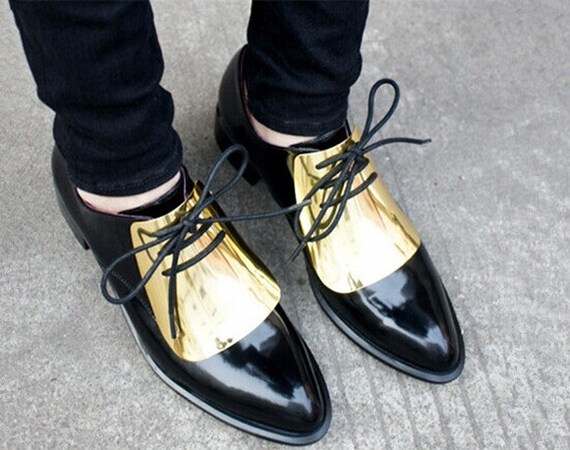 oxford shoes women/black oxford shoes women/women shoe/women shoes/womens shoes/leather shoes woman/shoes women/gold metallic shoes/women