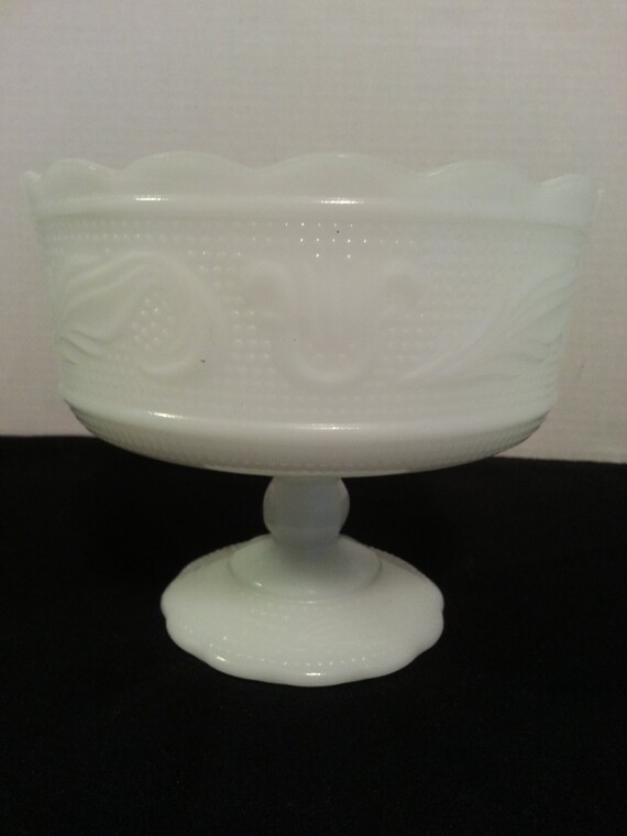 E.O. Brody Co. Milk Glass Footed Compote Bowl M6000 Cleveland