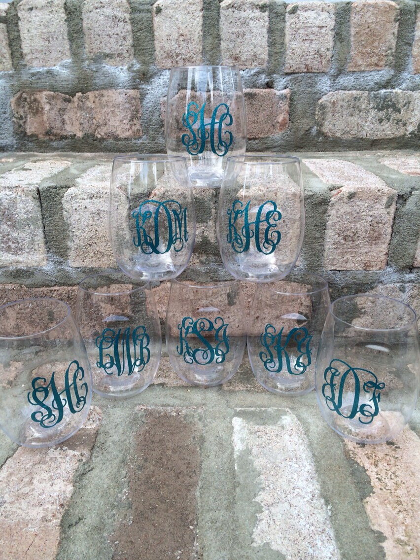 Monogrammed Govino Wine Glasses Set Of 4 7841