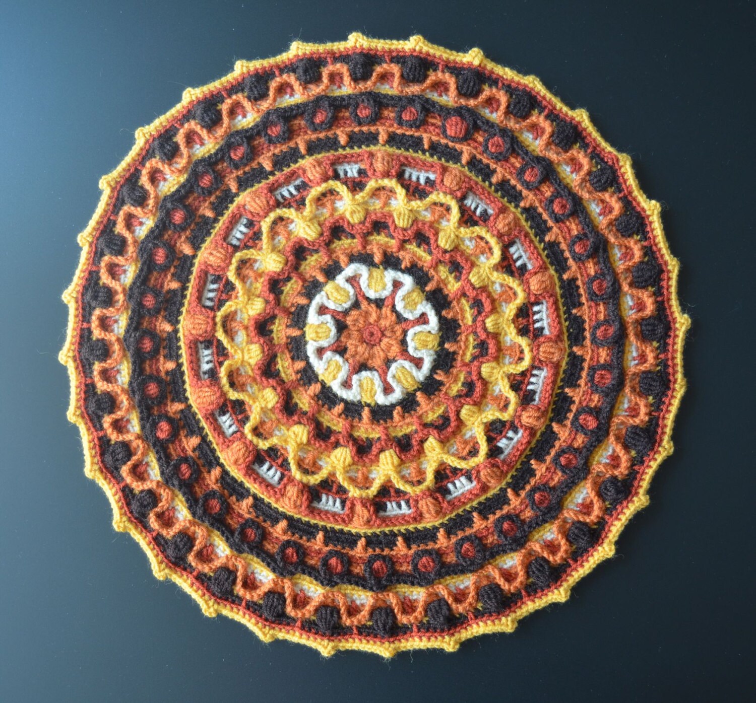 Mandala Crochet Round Placemat Decoration for by LillaBjornCrochet