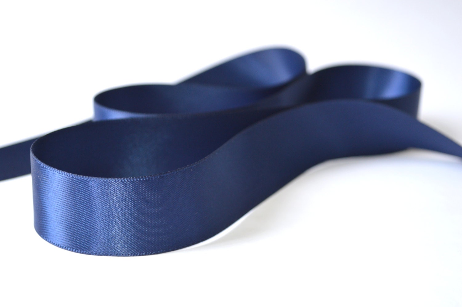 Dark Navy Blue Ribbon Double Faced Satin by