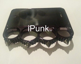 Spiked Brass Knuckles Phone Case with Rhinestones for iPhone 6, 5 - 4/4s & Samsung Galaxy S3