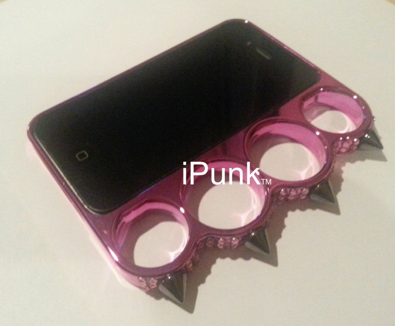 Spiked Brass Knuckles iPhone Case with Rhinestones iPhone 6