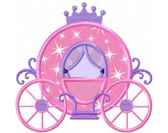 Princess Carriage...Instant Download...Applique Machine Embroidery DESIGN NO. 65