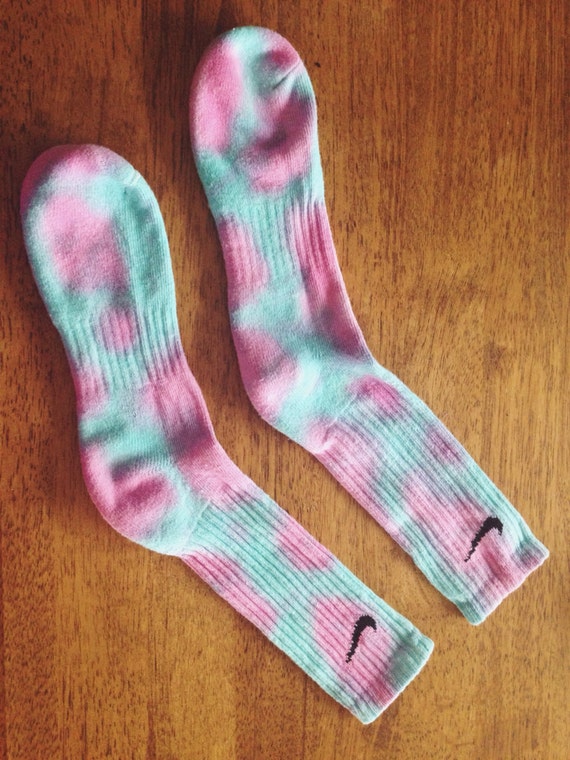 Tie dye nike/vans crew socks for girls and by FreeSpiritHandmades