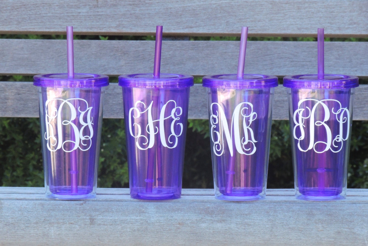 Monogrammed tumbler party tumbler wedding by ShopAroundTheCorner3
