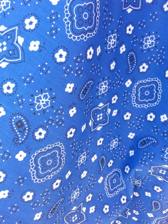 Royal Blue Bandana poly cotton fabric 58/59 wide
