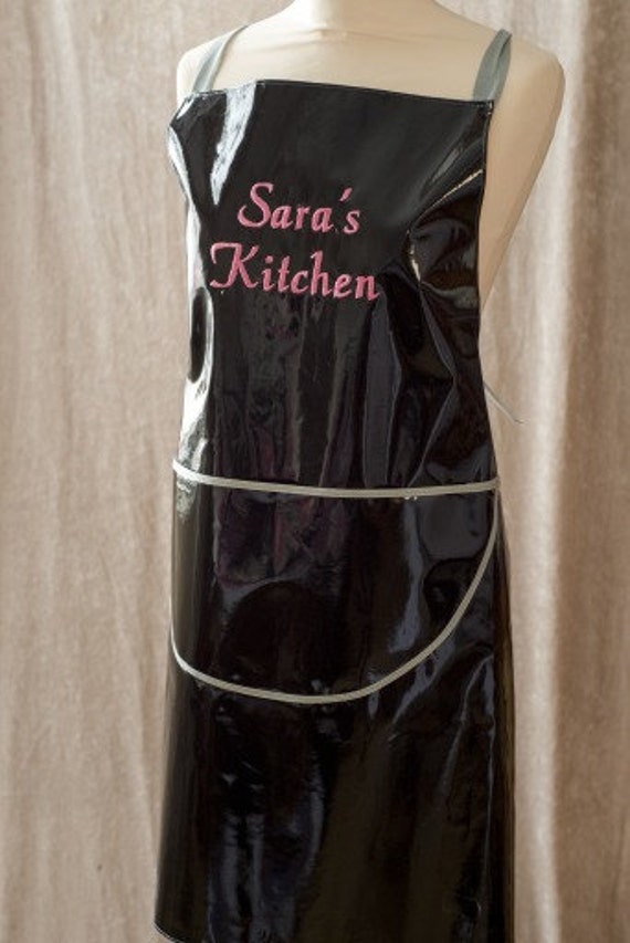 Personalised Black PVC Apron