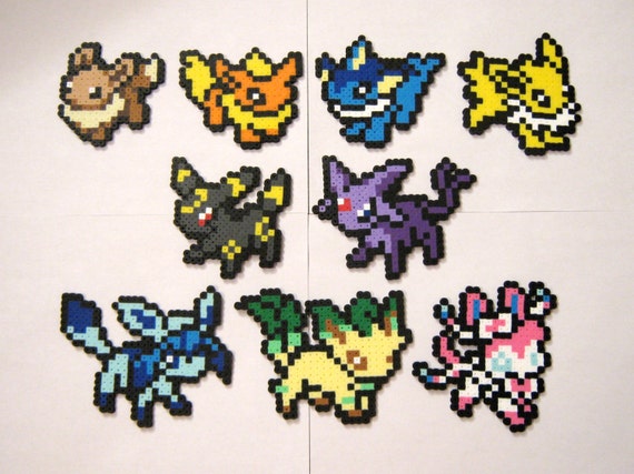 Items similar to Pokemon EEVEELUTIONS Perler Beads / Eevee Jolteon ...