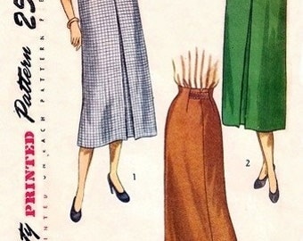 Simplicity 2383 Lovely Afternoon Skirt / ca. 1948 / WAIST 28 UNCUT