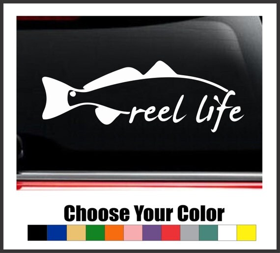 REEL LIFE Fishing Vinyl Decal Sticker 4 6 8 or 10 Car by DzDecals