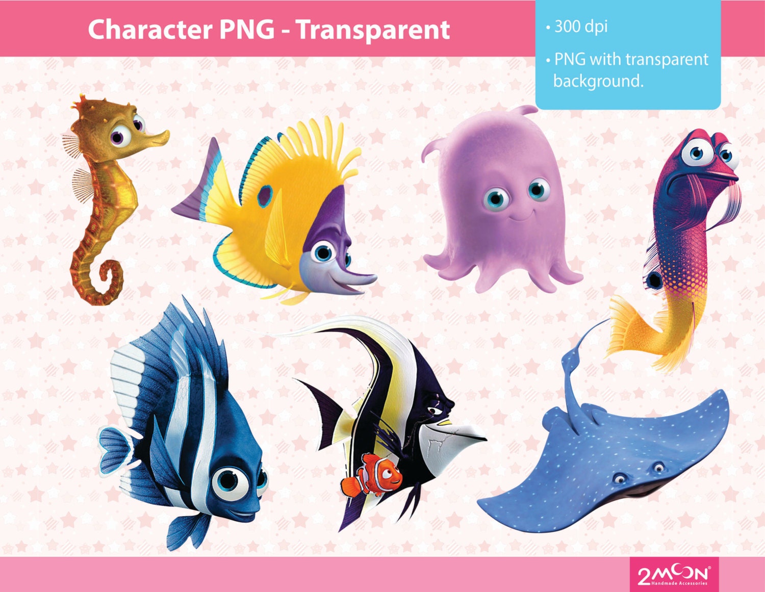 58 Finding Nemo Character PNG Images 300 dpi by 2moon on Etsy