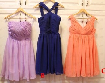 ... dress,handmade pleat chiffon bridesmaid dress,party/prom/evening dress