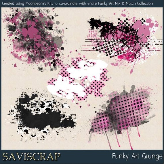 Funky Art  Grunge Digital Scrapbooking Kit  splotches