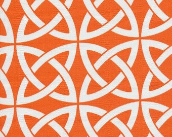 Linked In Tangerine Tango Orange Indoor Outdoor contemporary Fabric