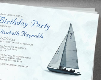 Boat Birthday Party invites