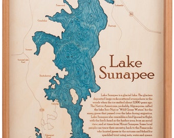 Lake sunapee map | Etsy