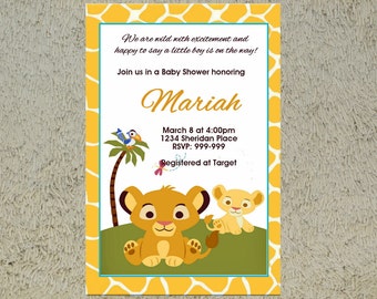 ... Lion King Baby Shower Invitation Lion King Birthday Invitation