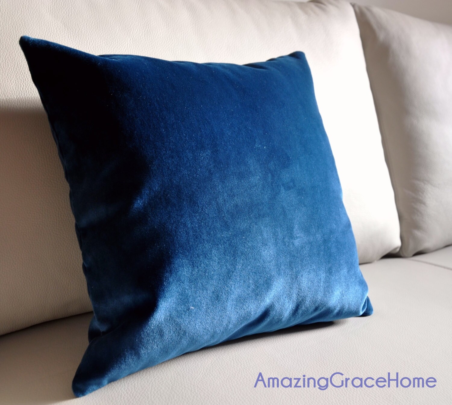 SALE Peacock Green Blue velvet pillow cover by AmazingGraceHome