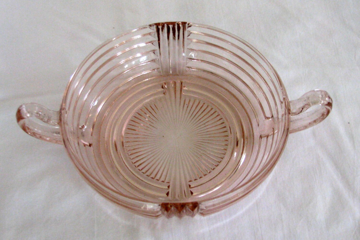 Manhattan Pink Depression Glass candy dish Anchor Hocking