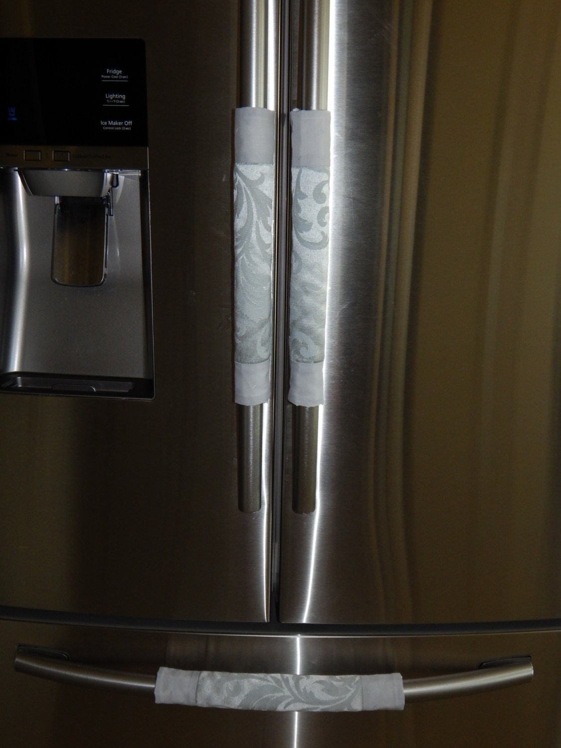 Refrigerator Oven Door Handle Cover Silver Gray 2 pieces