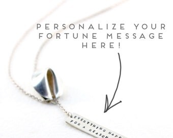 fortune cookie lariat with fortune message in front | PERSONALIZED