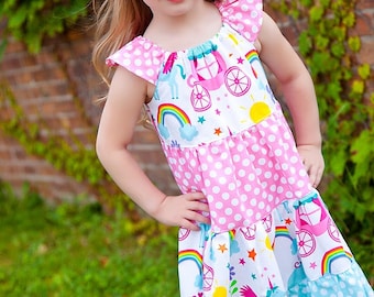 Unicorn Dress - Rainbow Unicorn Dress- Girls Rainbow Dress- Rainbow Party- Unicorn Party- Rainbow Birthday- Unicorn Birthday- Party Dress