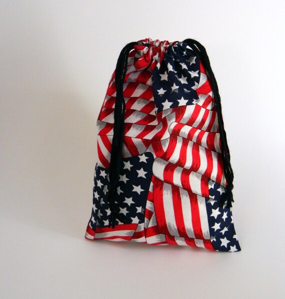 ... bag, American Flag Drawstring bag, party favors bag, fabric storage