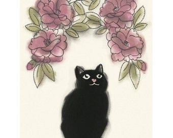 Black Cat Art print - Nature Lover - 4 for 3 SALE