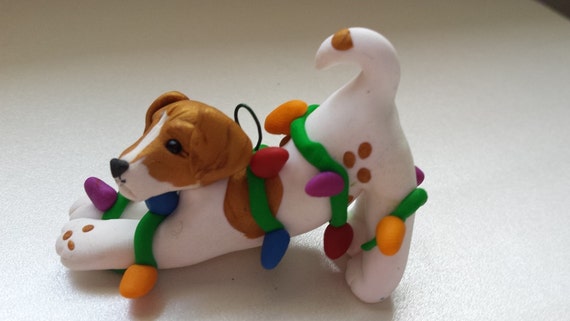 Polymer Clay Jack Russell Terrier Ornament by CelticForestClay