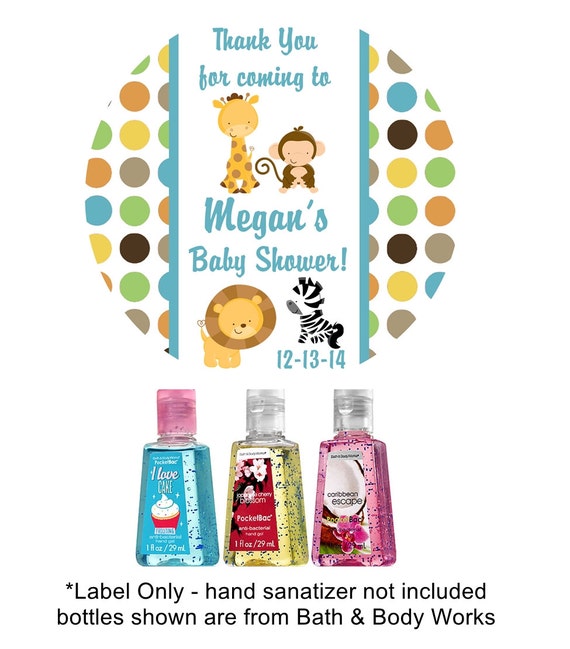 20 Personalized Baby Shower Jungle Animals by HeartfeltWrappers