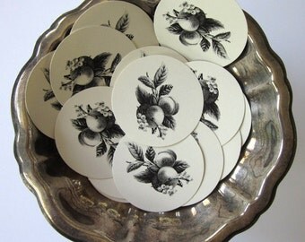 Peach Fruit Tags Round Paper Gift Tags Set of 10