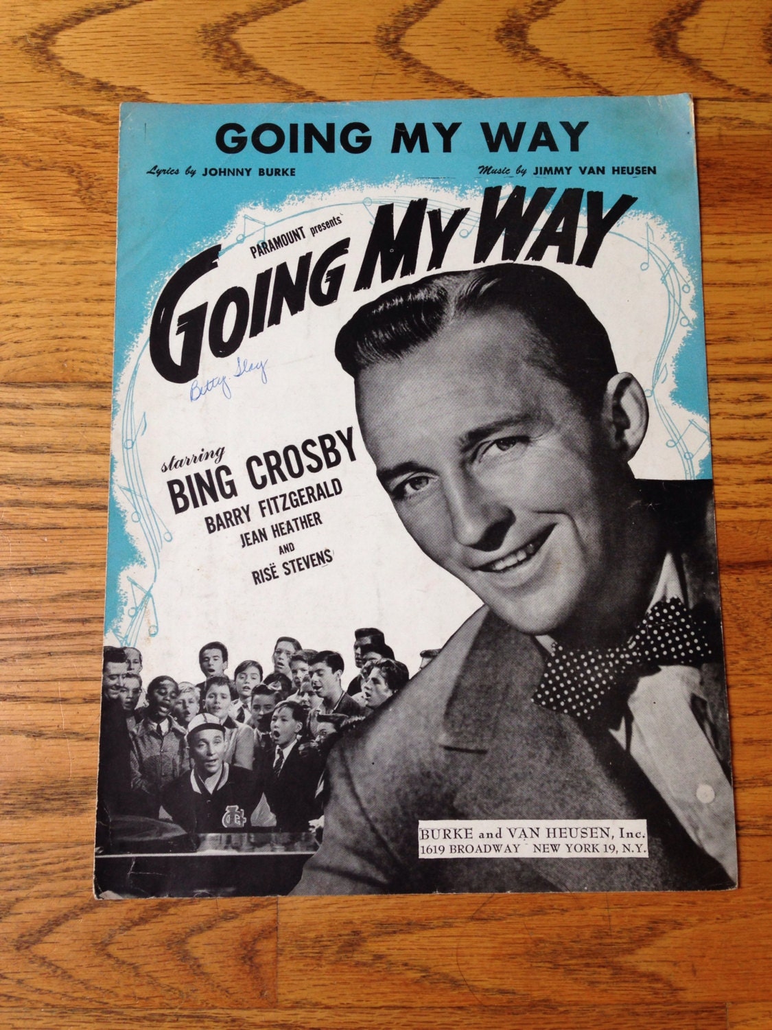 1944 Sheet Music Going My Way Bing Crosby Vintage by Cherylscache