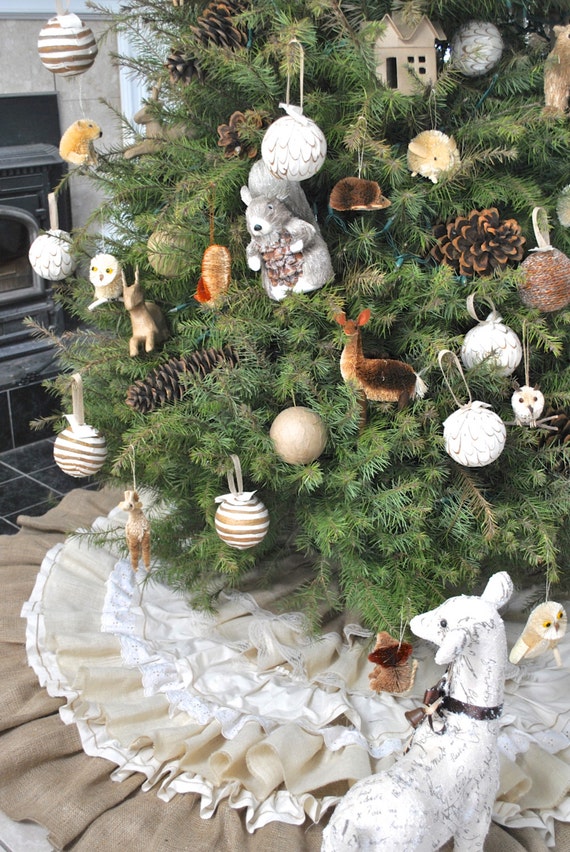 burlap lace ruffled christmas tree skirt burlap lace ruffled christmas tree skirt