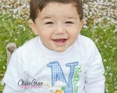 Boys Easter Shirt, Bunny with carrot and Initial, Embroidered Applique Shirt or Bodysuit Il_170x135